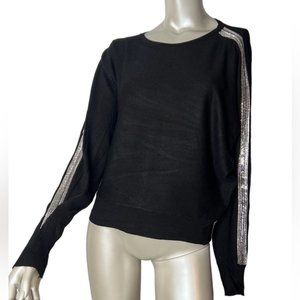 - Carmen Black Silver Sweater embellished with Rhinestones